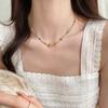 Small Fresh Natural Stone Bead Necklace New Set Jewelry Women's Stacked Clavicle Chain Trendy Accessories For Young Girls