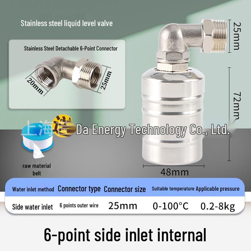 Automatic Stainless Steel Water Level Controller with Float Valve and Switch, NPT Thread