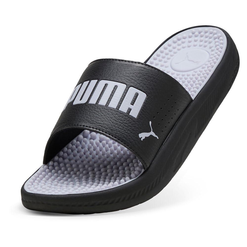 Puma SOFTRIDE Slide Massage 2025 Weather Size Cm Sandals, Men's, 383062, Spring/Summer Colorway, Black/Cool (08), 28.0