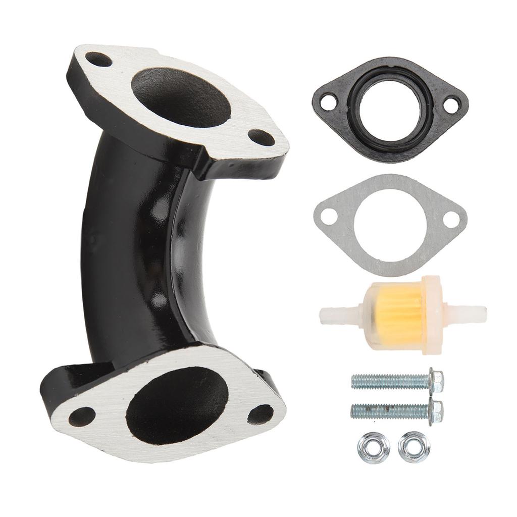 26mm Ansaugkrümmer Stahllegierung Motor Ansaugkrümmer Einlassrohr Dichtungssatz mit Kraftstofffilter für 110cc 125cc 140cc