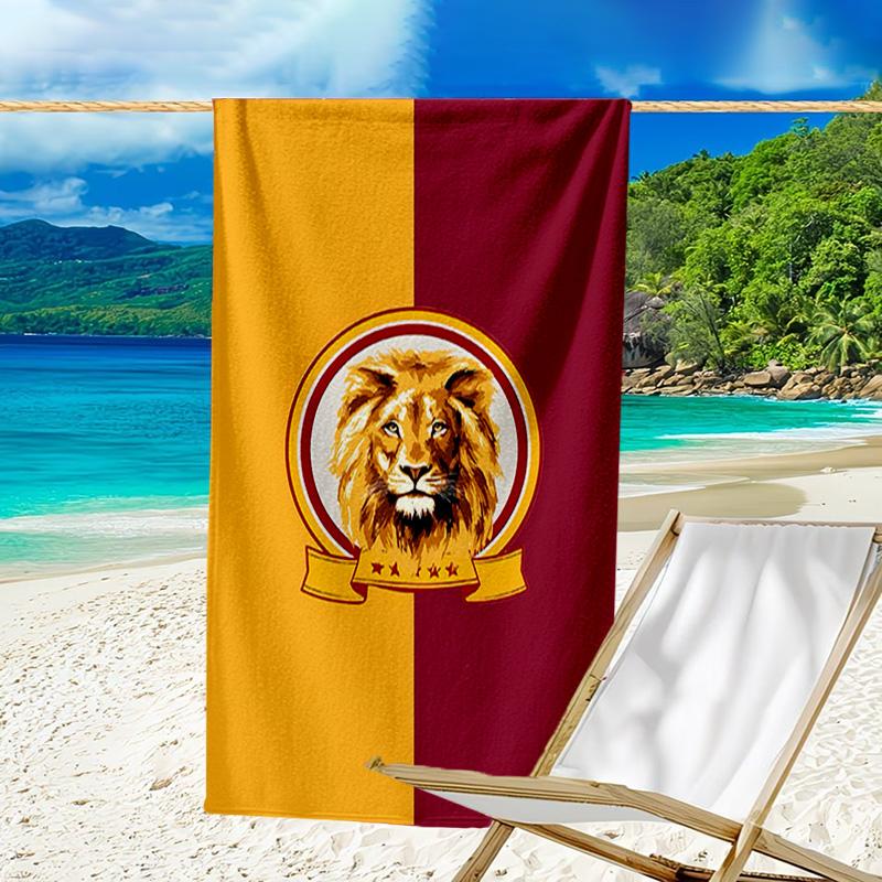 1 Stück Fußballmannschaft (2) Strandtuch, Strand- und Meeresufer-Schwimmbadausstattung, Modisches Muster, Rechteckig, Reiseutensilien