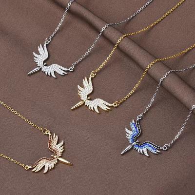 New Angel Wings Necklace for Women's Ins Style Long Wings, Creative and Fashionable Collar Chain