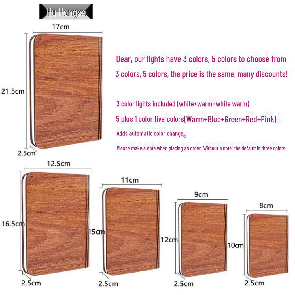 Folding Wooden Book Light: Creative Bedside Wireless Night Lamp