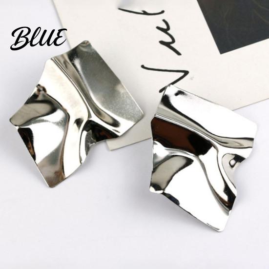 Comfortable Stud Earrings 1 Pair Geometric Irregular Design Metal Shape