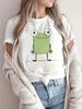 Casual And Stylish Abstract Cartoon Frog Graphic Breathable Printed Round