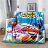 Cartoon Anime Super Wings Throws Blanket for Bedding Picnic Kid Super Soft Cute kawai high quality Flannel Blanket birthday gift