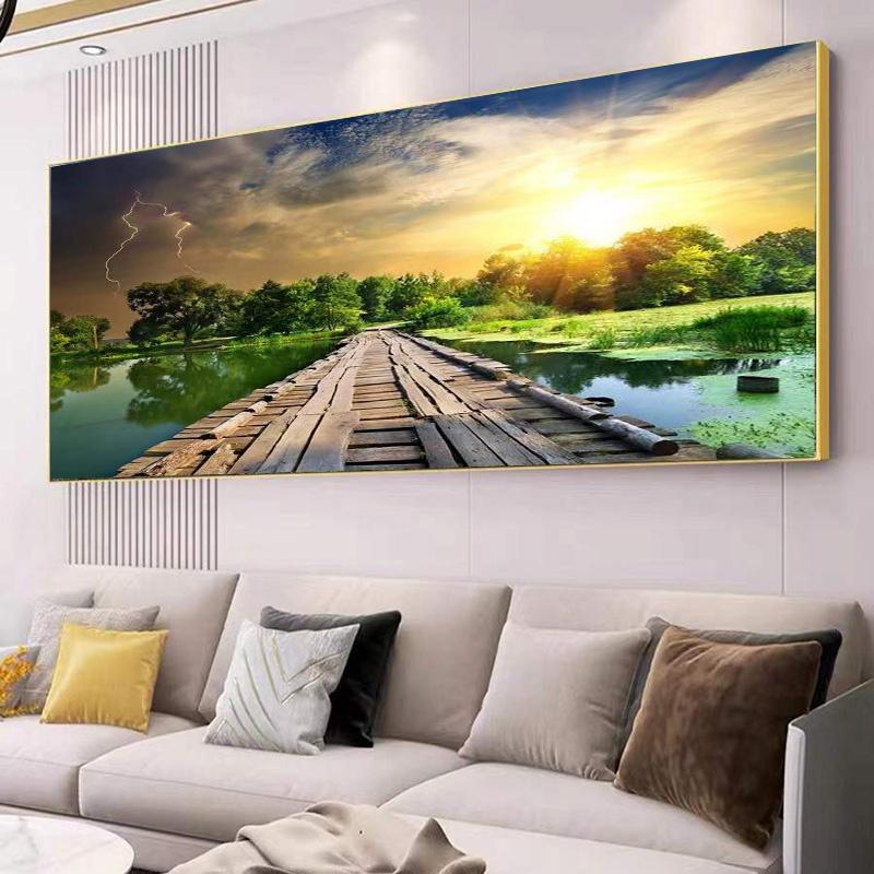 Pittura Diamante 5D Fai da Te Trapano Tondo Completo Paesaggio Pittura Arte Murale Punto Croce Soggiorno Camera da Letto Decorazione Casa