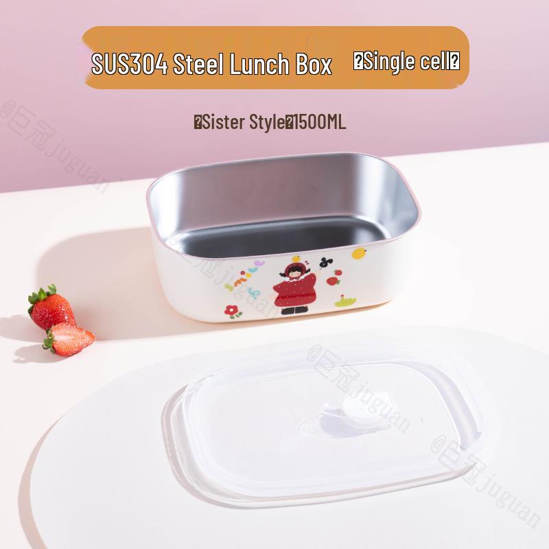Microwaveable Stainless Steel Insulated Lunch Box with Compartments for Students and Office Workers