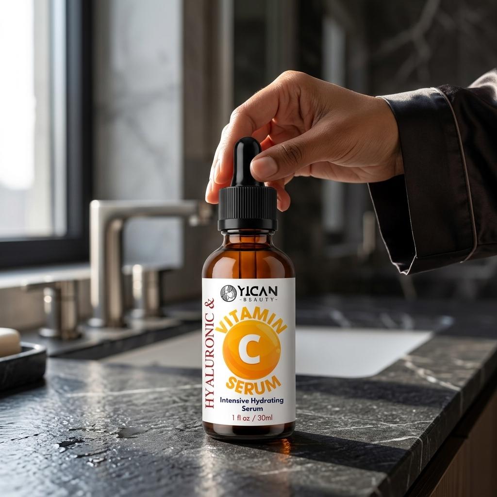 Vitamin C Serum Anti-Falten Gesichtsserum Hyaluronsäure Vitamin E Und Bio Anti-Aging Serum 30ml