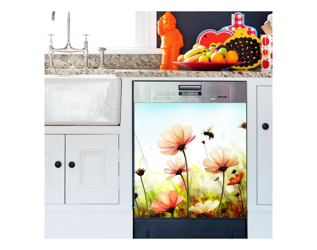36 Style Dishwasher Decoration Sticker DIY Kitchen Wallpaper Peel and Stick Vinyl Wall Decal LandscapeFlower Mural For Home Decor