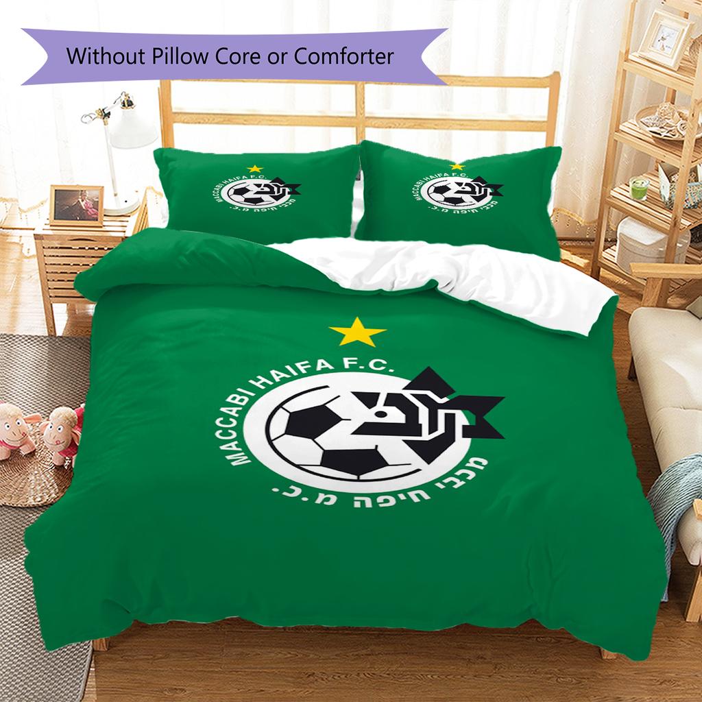Maccabi-Haifa Pattern Bedding Quilt Set Quilt Cover Pillowcase Home Decoration Gift (1 * duvet cover + 2 * pillowcase, without core)