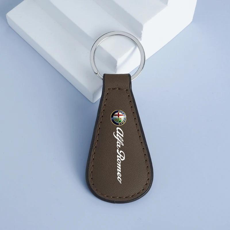 Car Stickers For Alfa Romeo Car Key Chain Key Ring Leather Keychain Trinket Pendant For Alfa Romeo Sportiva Giulia Giulietta 159