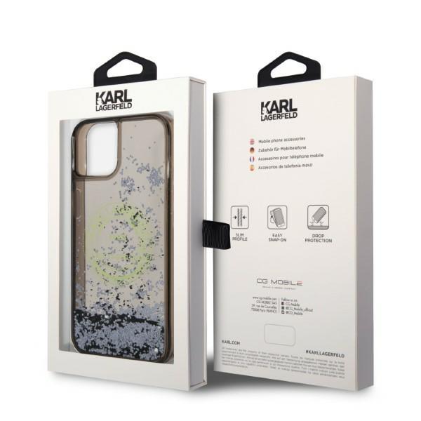 Etui Do iPhone 14 Karl Lagerfeld Liquid Glitter Czarne