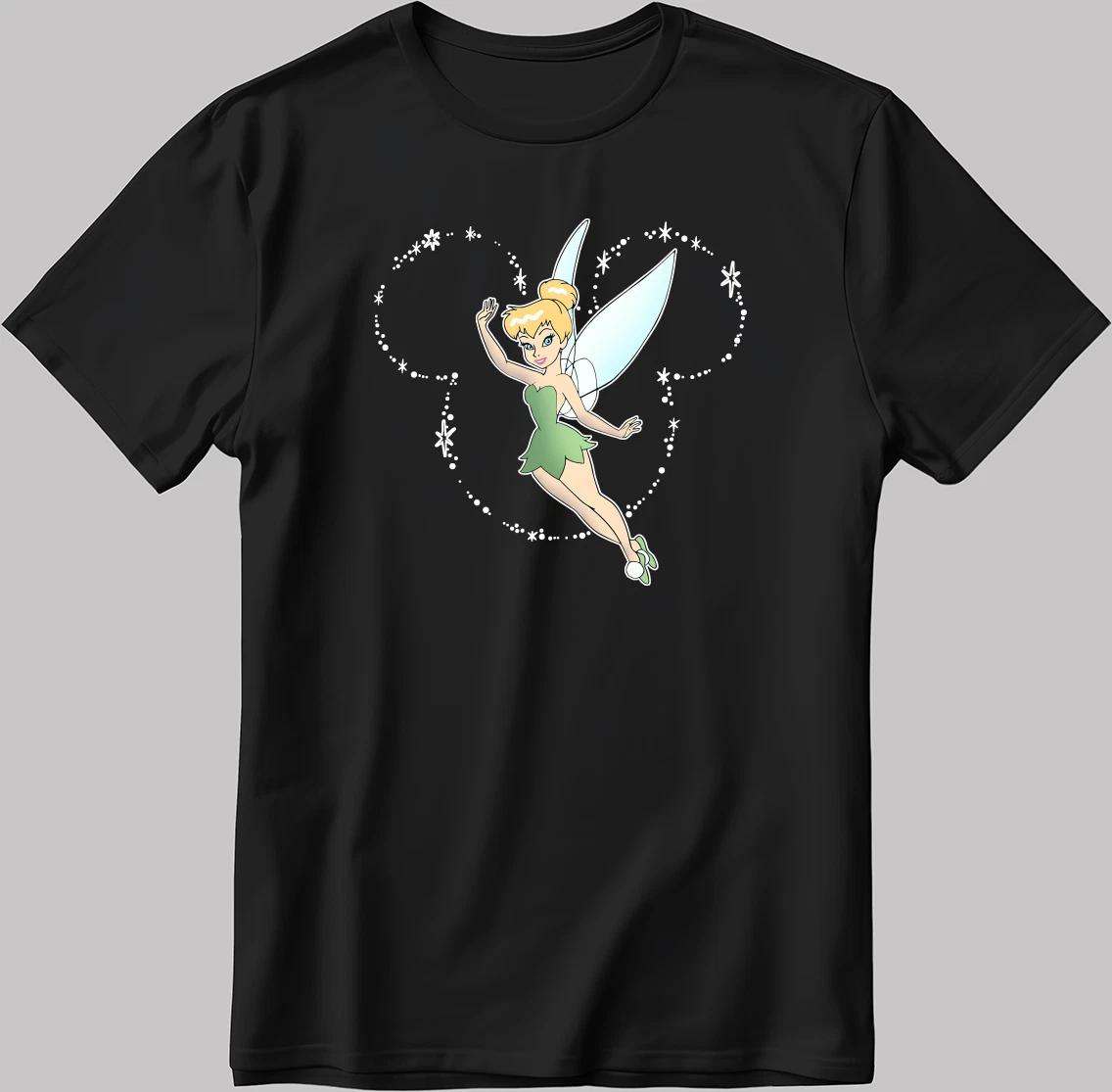 Tinkerbell Mickey Mouse Short Sleeve White-Black Men/Women T Shirt J018 3XL