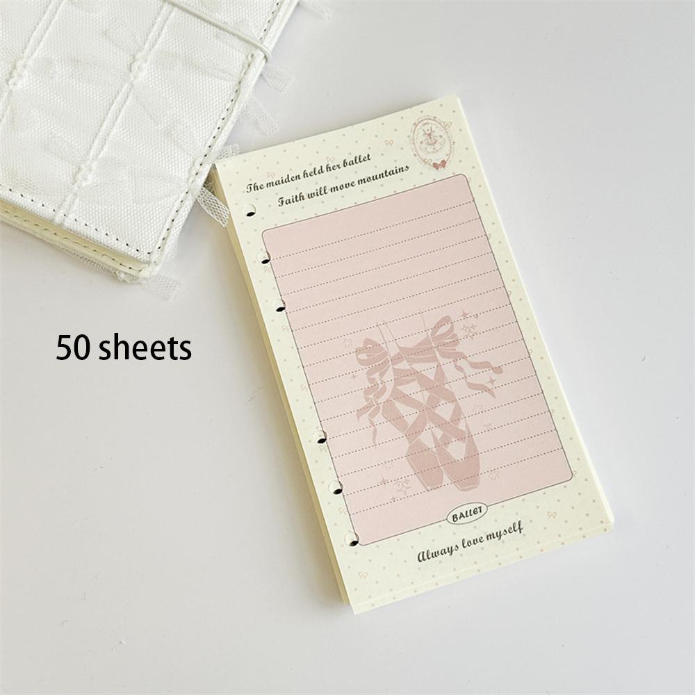 

50 sheets Ballet Style Black and White Swan Week Plan Todo Inside Page, Ribbon Dance Shoes A6 Replacement Core