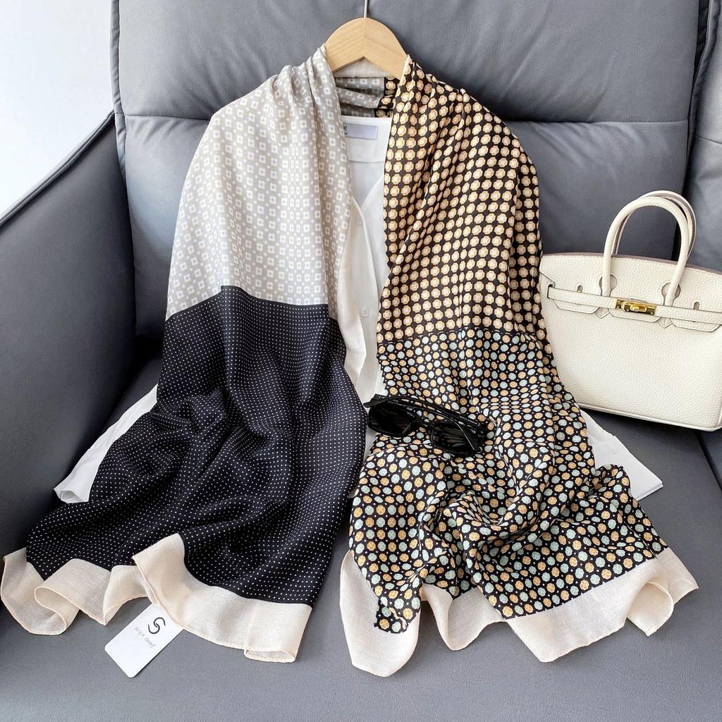Star Cotton and Linen Scarf Women's Office Air Conditioner Shawl Niche Many Use Warm Outside with Sweet Silk Scarf Scarf