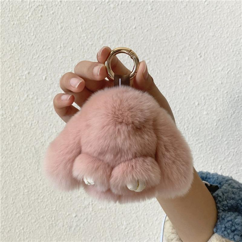 Kaninchen Auto Schlüsselanhänger Weibliches Kaninchenhaar Mini Kaninchen Taschenanhänger Ins Handy Anhänger