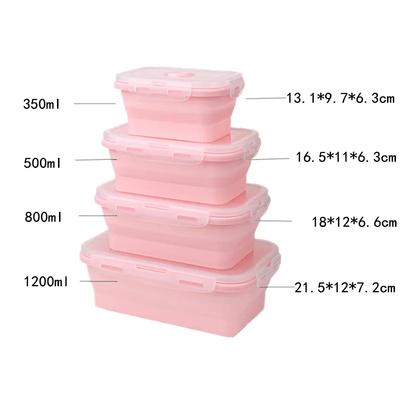 Zusammenklappbarer Silikon-Lebensmittelbehälter, Tragbare Bento-Lunchbox, Mikrowellengeeignete Aufbewahrungsbehälter für Lebensmittel für Zuhause und den Außenbereich
