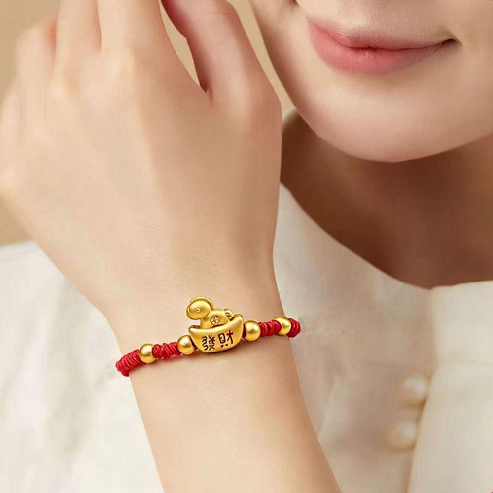 Chinese Style Horse Year Bracelet 2026 Horse Year Fortune Bracelet Lucky Pony Red Rope  Girls