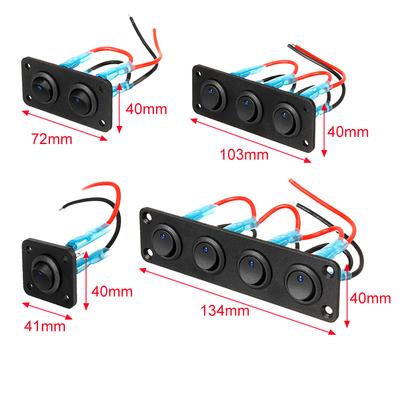 Panneau d'interrupteurs à bascule universel 12v 1-4 boutons USB Voiture Bateau Marine RV Camion LED Bleue Style Accessoires Interrupteur à bascule marin