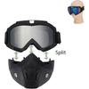Paintball Mask Anti Fog,Motorcycle Helmet Riding Goggles Glasses with Removable Face Mask,Adjustable Motocross Eyewear