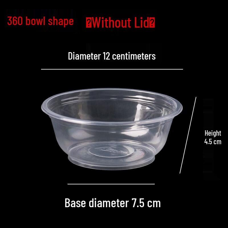 ZISIZ Round Transparent Disposable Plastic Bowls