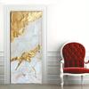 1 Satz/2 Stück Moderne Tür Wandaufkleber, PVC Selbstklebend Abnehmbares Wandbild - Abstrakte Tür Aufkleber Dekoration - Kreative Goldene Textur Tür Wandbild