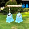 Ghost Earrings Glow-in-the-Dark Ghost Pendant Earrings for Women Decor, Fun Cute Earrings, Ghost Necklace for Women Halloween Jewelry
