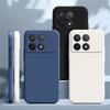 Original Phone Case Global for Xiaomi Poco F6 Pro F6Pro 5G Straight Edge Liquid Silicone Internal Flocking Soft Back Cover Funda