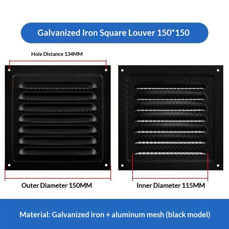 1/2 Stück 150/200/250 mm Metall-Lüftungsgitter Heizungs-Kühlungs-Lüftungsschlitzplatte Auslass-Lüftungsabdeckung