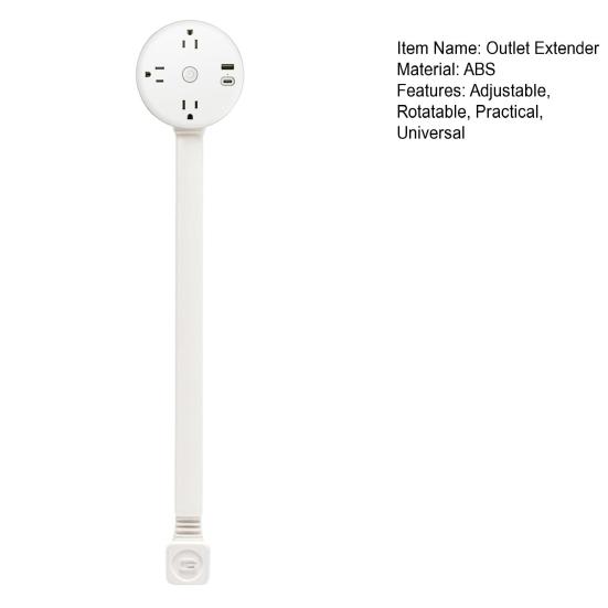 Electrical Outlet Extender with USB Ports Overcurrent Protection Compact Design 180-Degree Rotating Power Socket Outlet Extender