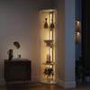 LED Floor Lamp with Shelves, Dimmable Standing Lamp with Foot Switch for Living Room, Bedroom, Grey