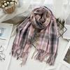 Scarf Autumn and Winter Imitation Cashmere Houndstooth Shawl for Women Trendy and Versatile Warm Long Tassel Scarf