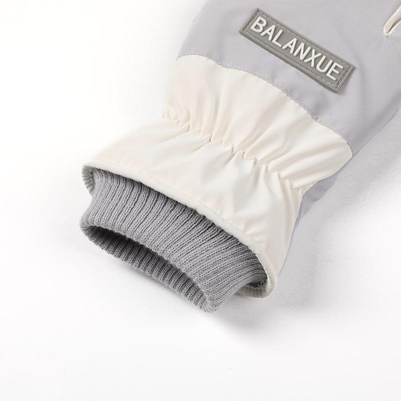 Warm gloves women's cloud velvet waterproof gloves riding driving non-slip cute student thickened touch screen ski gloves