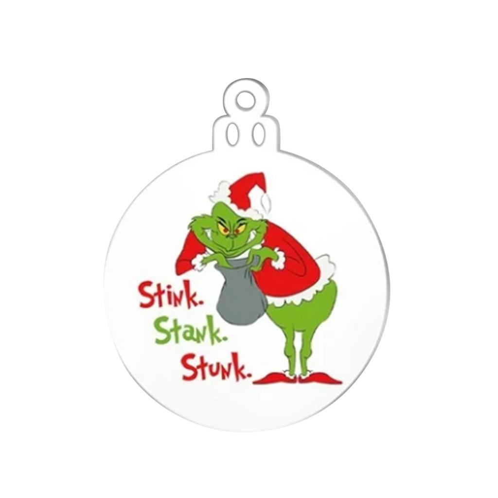 12 Pack Round Clear Acrylic Christmas Ornaments - Green Gnome Decorations For Hanging On Tree And Party Favors 2d
