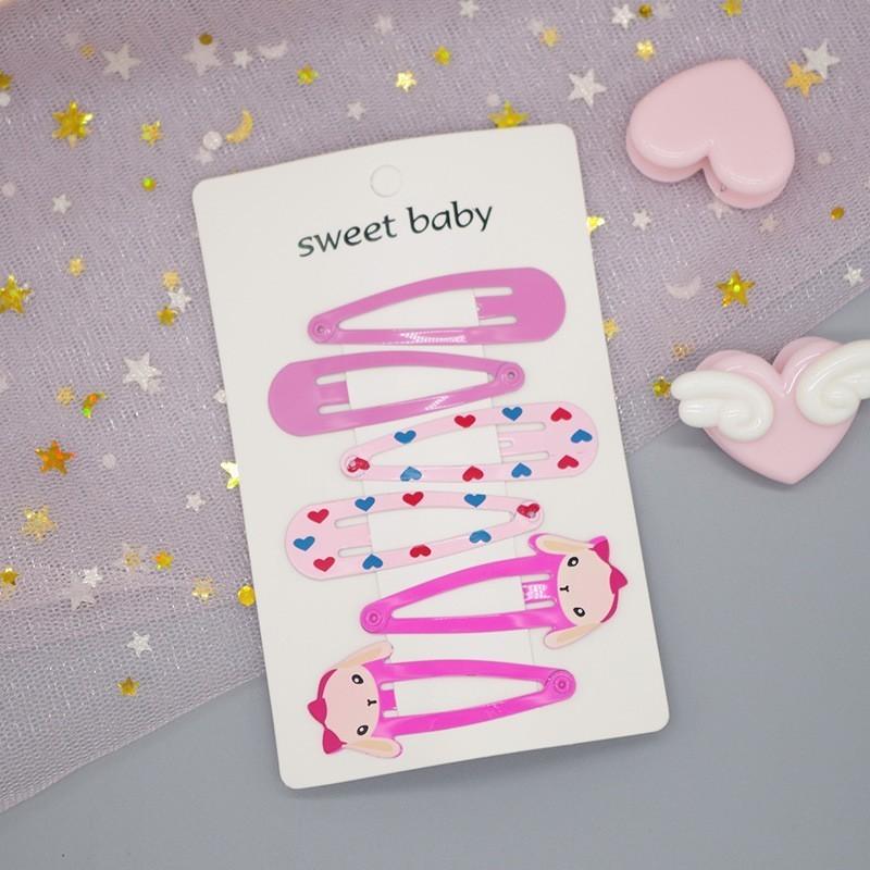 6 PCS Neue Nette Cartoon Metall Druck Farbe Tier Baby BB Clips Mädchen Haarnadeln Haar Clip Kinder Headwear Kinder Zubehör