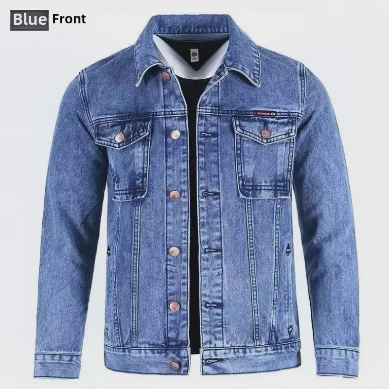 Men's Retro Denim Jackets - American High Street Fashion, Trendy Workwear for Spring and Autumn