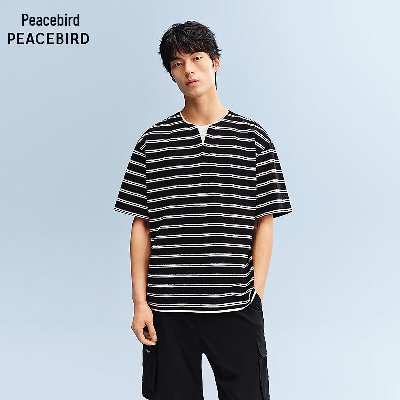 PEACEBIRD Men s Textured Jacquard Henley T-Shirt 3XL