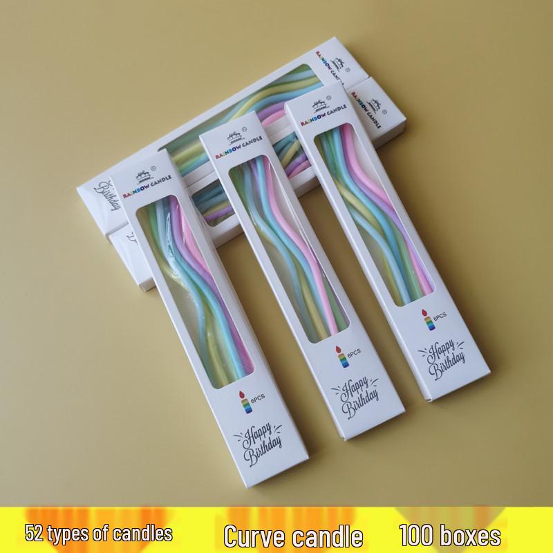 Creative Spiral Birthday Cake Candles - 100 Boxes of Colorful, Curved Decorations