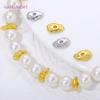 9.4mm*6mm Brass Beads Separators 18K Gold Plated Irregular Flat Spacer Beads For Ewelry Making Findings,DIY Bracelet Accessories