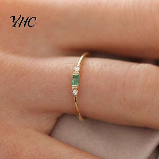 Anillo de dedo con incrustaciones de circonita cúbica para mujer, regalo de joyería de compromiso de boda