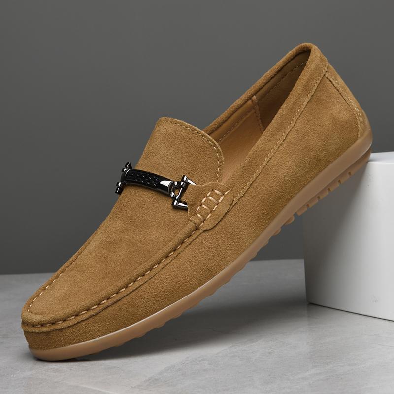 Fashion Suede Leather Man Loafers Luxury Casual Shoes for Men Comfy Handmade Boat Flats Slipon Driving Shoes Leisure Walk Male Moccasins