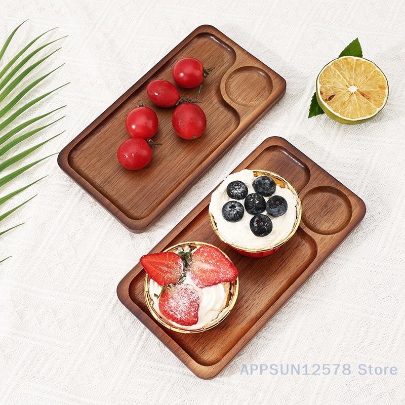 Vassoio in Legno per Tè Caffè Piatto per Frutta Dessert Caramelle Vassoio Decorativo in Legno per Pane Snack Torta Vassoio Piatto Stoviglie