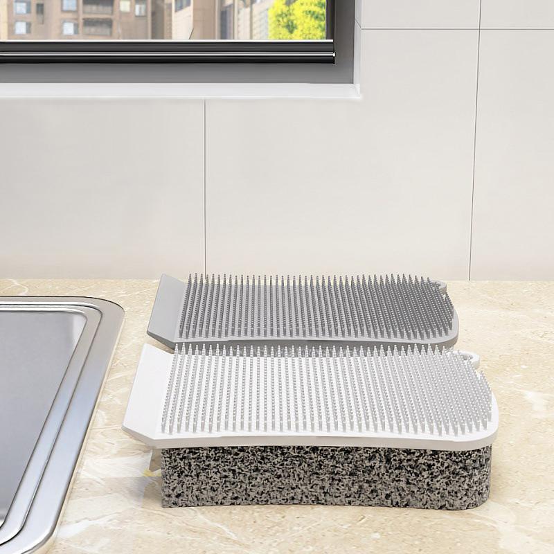 Three-in-one Silicone Sponge Wipes Double-sided Reusable Multi-functional Cleaning Brush Kitchen Sponge Wipes Cleaning Tool