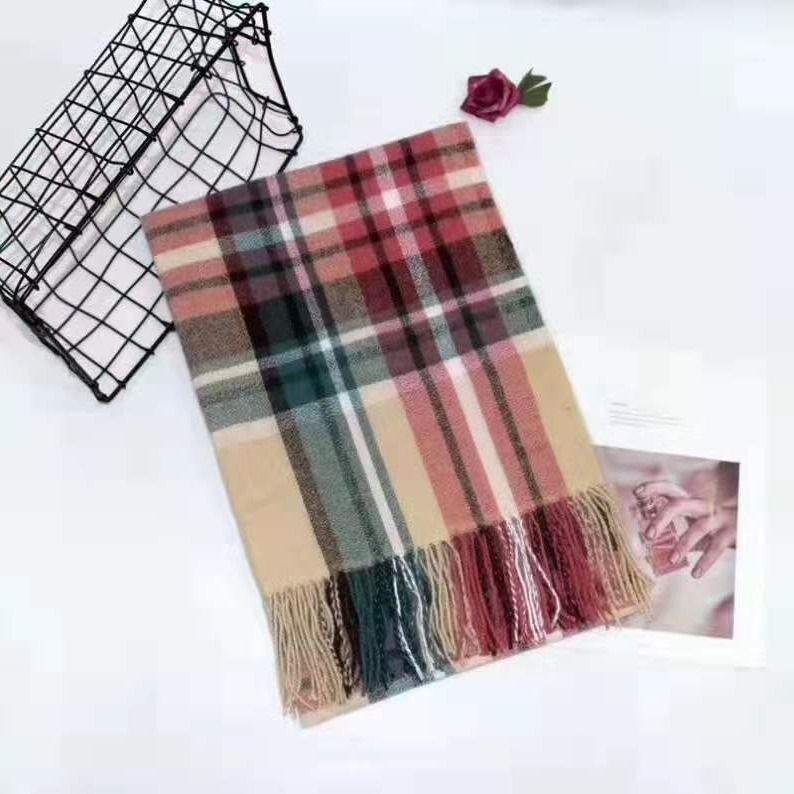 Womens Fall Winter Scarf Fashion Tassel Soft Warm Blanket Scarves Thick Soft Womens Shawl Wraps