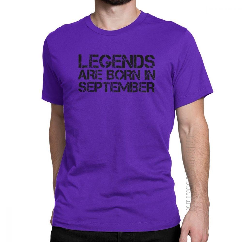 Legends Are Born In September Birthday T Shirts Anniversary Birth Tshirts Unisex Short Sleeves Plus Size Present Tee 100 Cotton