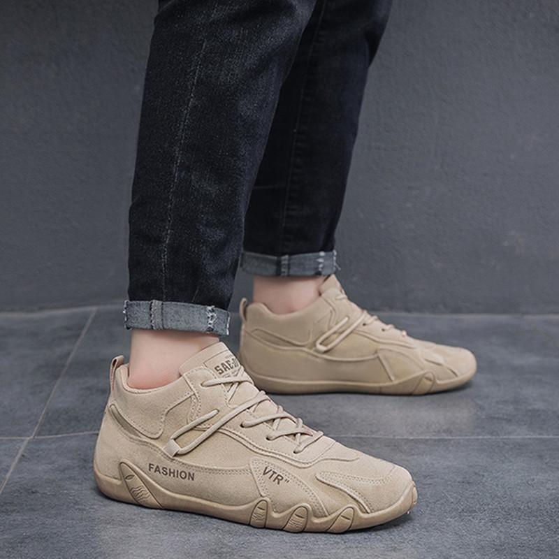 Модные мужские туфли на шнуровке с высоким верхом из британской замши — фото 4