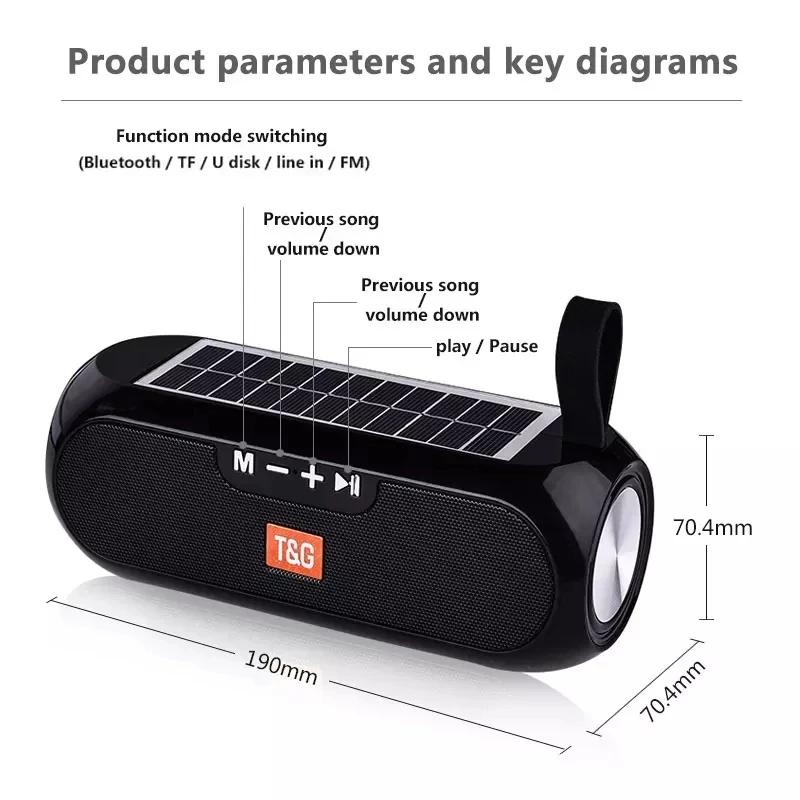 Solar Radio FM Radio MP3 Outdoor Portable Wireless Bluetooth Speaker Music Sound Box Subwoofer Bass Aux Hifi Stereo Mp3