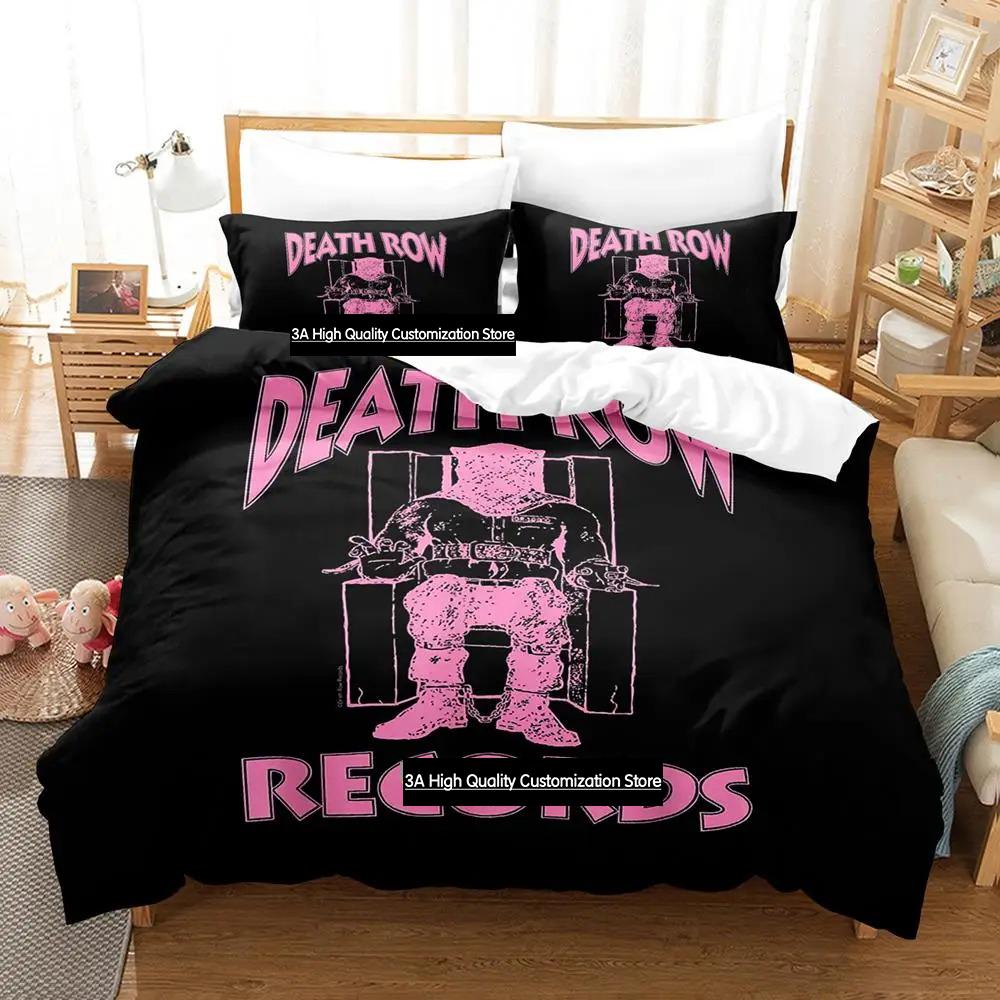 Hip Hop Death Row Records Bedding Set Cartoon Anime three-piece set Adult Boys Bedroom Duvetcover Sets
