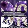 Happy 18th Birthday Backdrop Banner Purple Theme Background with Shiny Diamond Noble Elegant Birthday Party Photo Photog